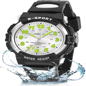 Juboos Kids Analog Watch, Childrens Waterproof Quartz Watch for 5-14 Years Old Boys Girls Time Teaching Sports Outdoor Wirstwatch